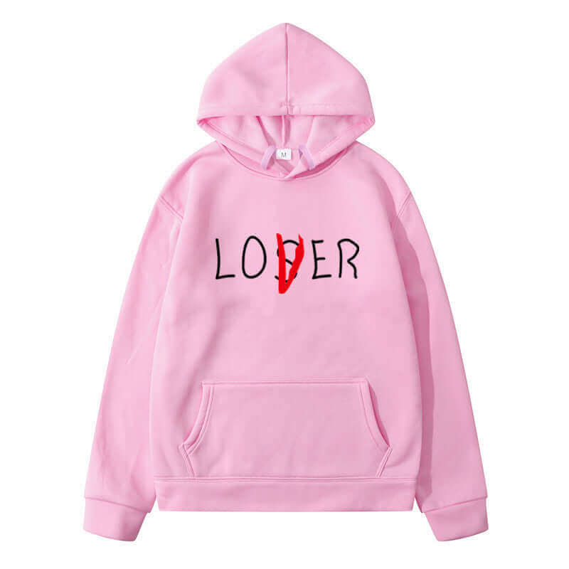 Saint Vouge pink hoodie with 'LOVER' graphic for stylish women's fashion.